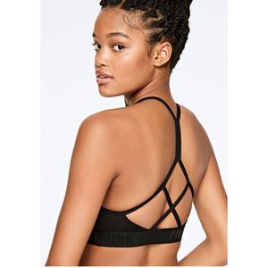 PINK Small sports bra in multicolor pattern